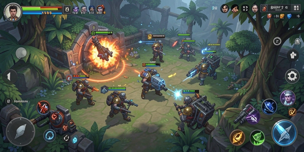 Tampilan gameplay dari 8HHH dengan pertempuran strategis yang mendebarkan.
