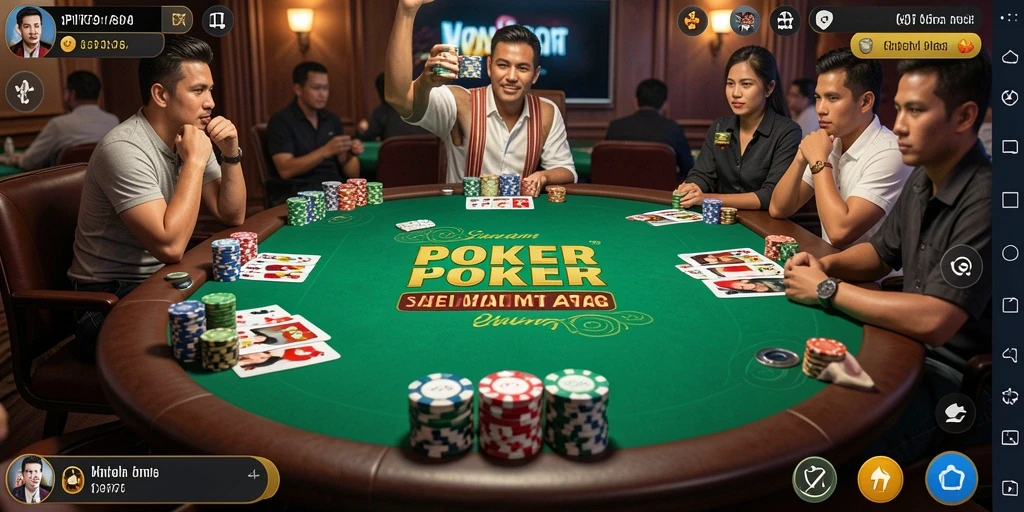 Tampilan gameplay seru dalam permainan Poker API77.