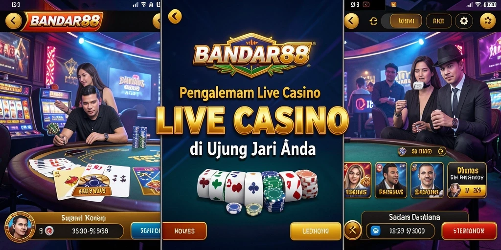 Tampilan gameplay Live Casino yang menarik dan mendebarkan di BANDAR88.