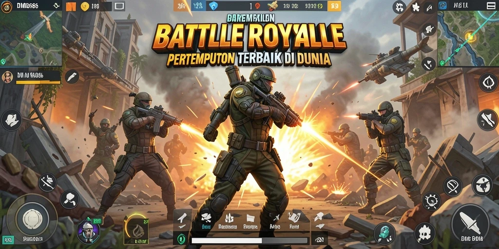 Tangkapan layar aksi intens permainan Battle Royale DMD686.