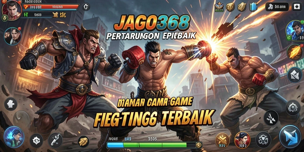 Tampilan gameplay mengesankan dari JAGO368 menunjukkan pertarungan epik antar karakter.