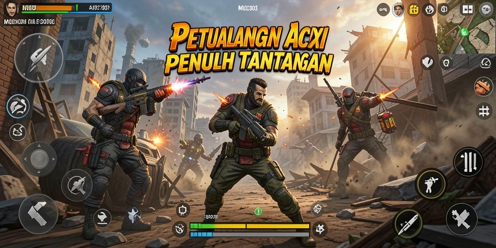 Tampilan gameplay seru dan mendebarkan dari MODE303 yang penuh aksi.