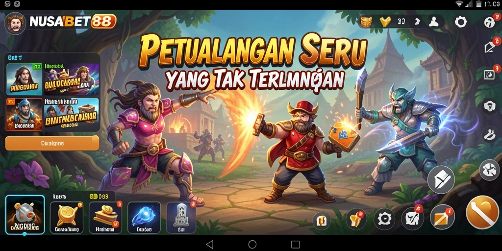 Tampilan seru gameplay NUSABET88 yang penuh petualangan dan tantangan.