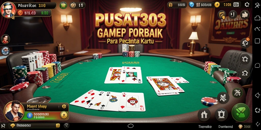 Screenshot PUSAT303 menampilkan gameplay Poker yang seru dan interaktif.