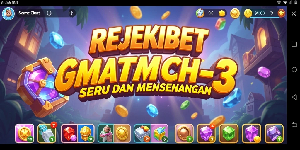 Tangkapan layar gameplay Match-3 yang menantang dan penuh warna.