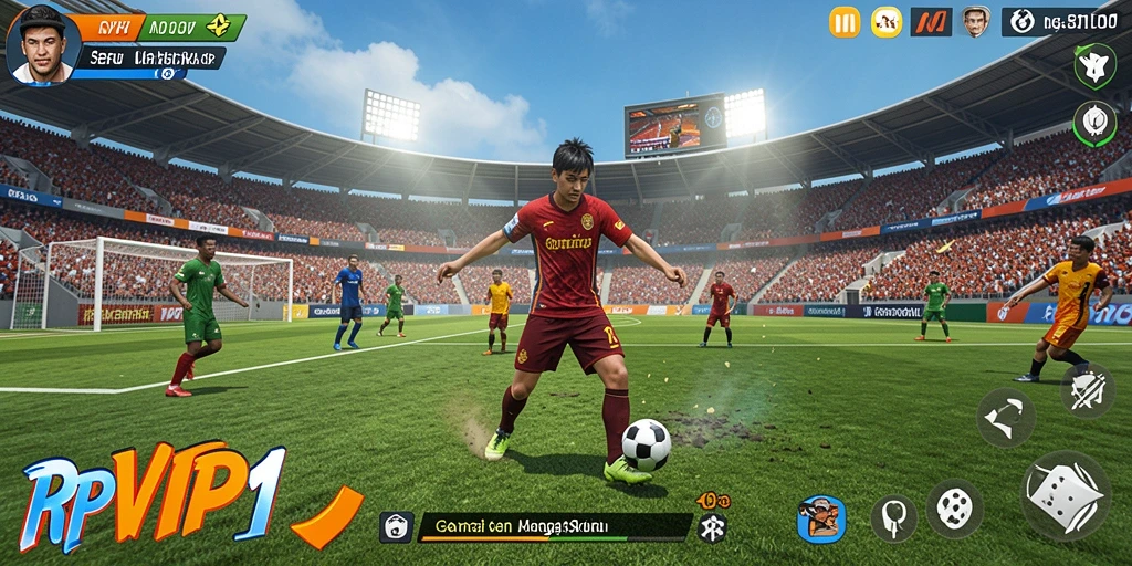 Screenshot RPVIP1 menampilkan aksi seru dalam pertandingan olahraga.