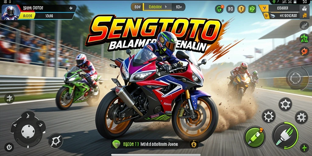 Tampilan gameplay SENGTOTO yang mendebarkan dan penuh aksi balap motor.