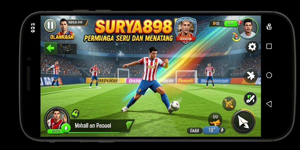 Tampilan gameplay yang menegangkan dan kompetitif dalam SURYA898.