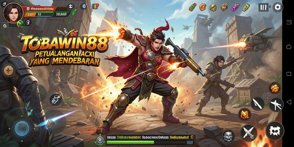 Tampilan gameplay TOBAWIN88 yang penuh aksi dan mendebarkan.